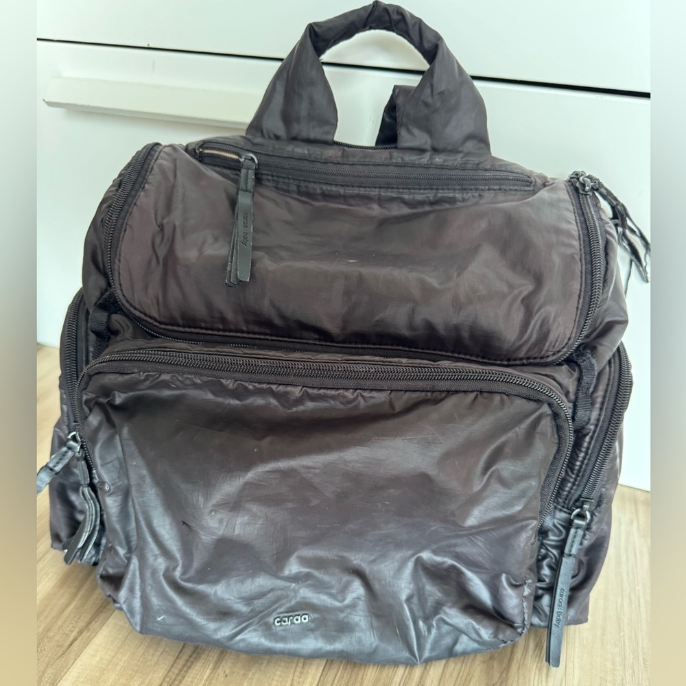 COPY - Preloved caraa diaper bag in black nylon standard medium size
